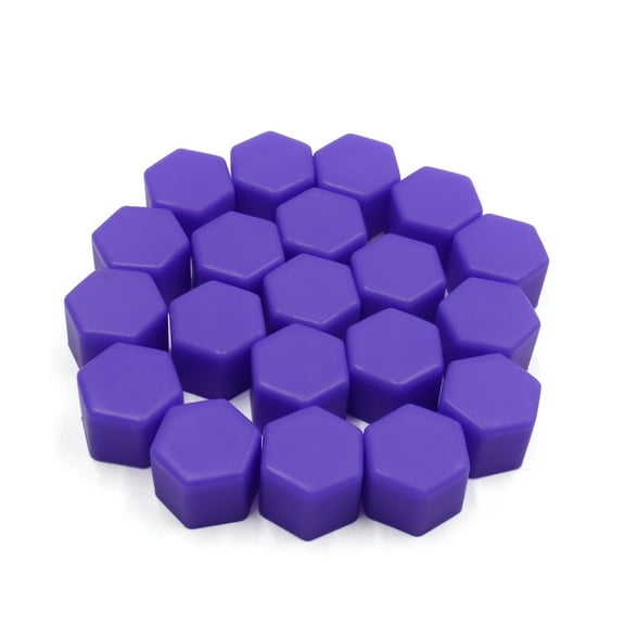 Unique Bargains 20 Pcs 19mm Purple Silicone Car Vehicle Wheel Tyre Hub Screw Bolt Nut Cap Covers
