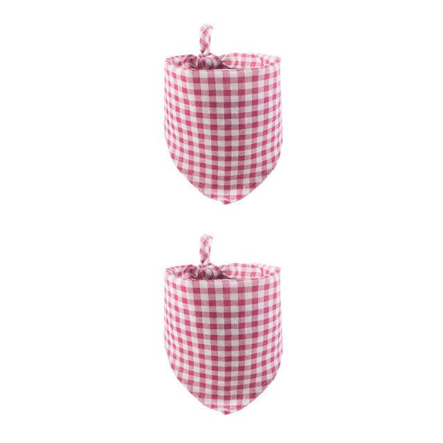 Methold Bufanda de baba a cuadros para 4 estaciones, algodón suave, Triangular, colorida, decorativa, toalla para mascotas, decoración para cuello de Rojo 2piezas Methold CBP281072
