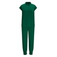 thumbnail image 6 of Scrubs for Women Sets with Pockets Short Sleeve V-Neck Blouse Elastic Waist Pants Casual Loose Solid Color Nurse Suit, 6 of 10