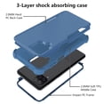 thumbnail image 5 of Case Designed for Samsung Galaxy A12 6.5-inch,Heavy Duty Shockproof Protective 3-Layer Phone Bumper Cover With Full Body Rubber  Bumper Dropproof Protection,Blue+Mint,For Galaxy A12, 5 of 13