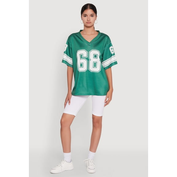 Womens 68 Graphic V-Neck Football Jersey