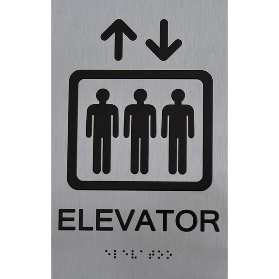 Accessible Entrance SIGN -(Aluminum, Brush Silver, size 6x9) The sensation line