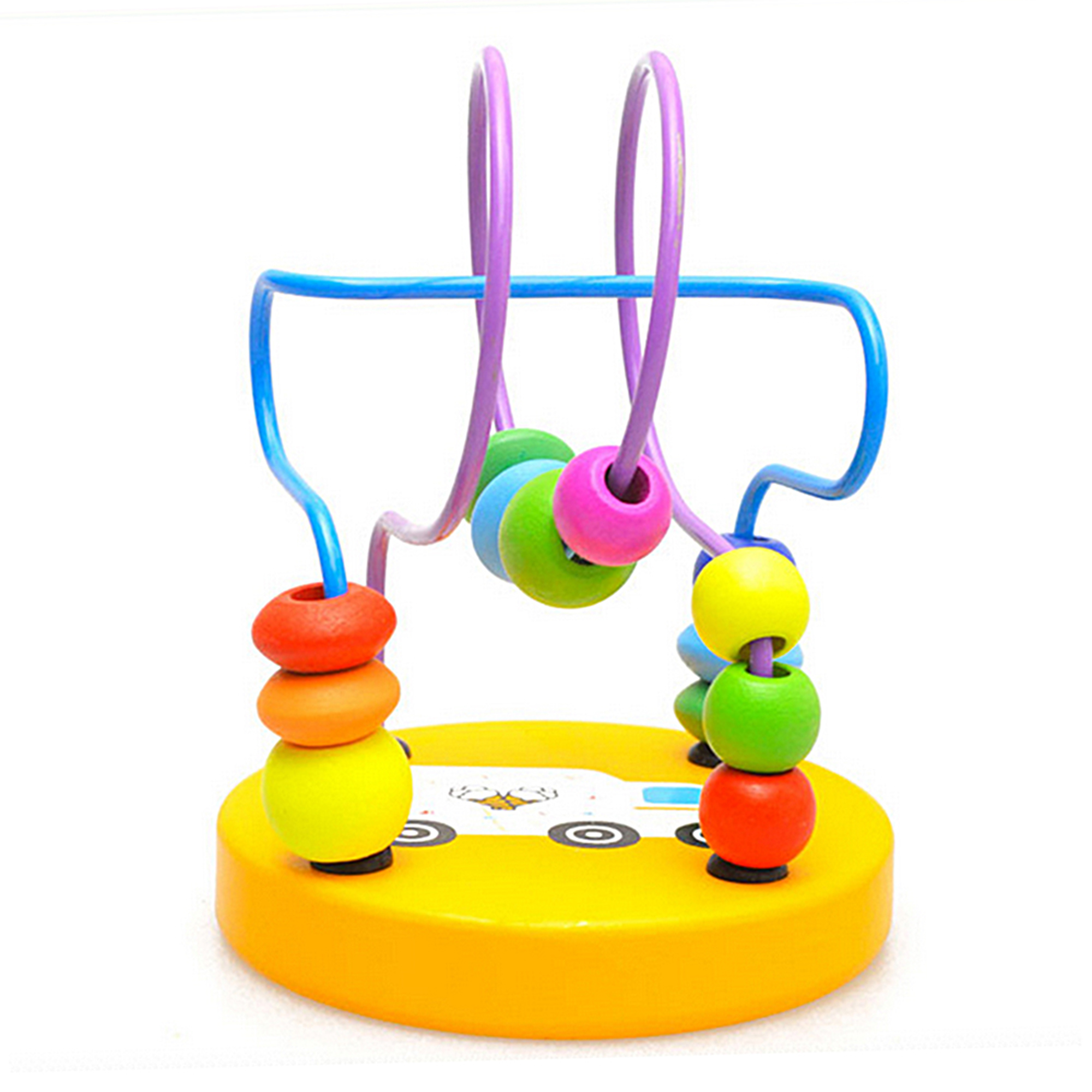 Wire Maze Roller Coaster for Toddlers Toy Gift Child Kids Colorful Wooden Mini Around Bead Educational Game Toy for Kids Sliding Beads On Twists Wire - image 4 of 6