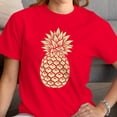 thumbnail image 3 of Smartprints Vintage Pineapple Sketch Women's T-Shirt Red, Cotton, 5XL, 3 of 4