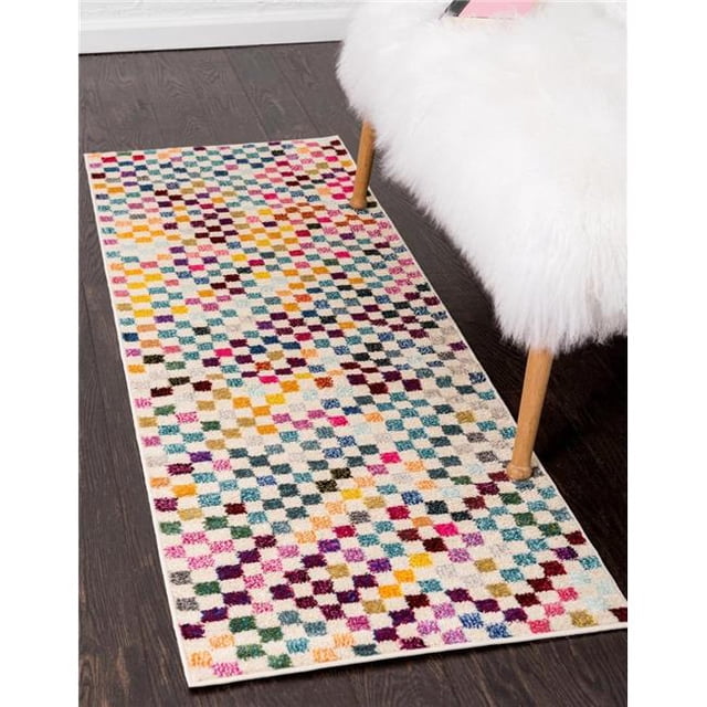 Unique Loom 3139812 2 ft. 7 in. x 10 ft. Palm Bay Chromatic Runner Rug, Multi Color