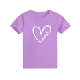 thumbnail image 2 of WREESH Family Matching T-Shirts for Women Fashion Short Sleeve T-Shirts with Playful Heart Graphic Tees for The Whole Family Purple, 2 of 5