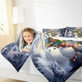 thumbnail image 5 of Manfei Kawaii Snowman Deer Full Size Comforter Sets,Winter Theme Bedding Comforter Set,White Blue Bedding Sets For Girls Kids,Microfiber Bedroom Decor Reversible,3pcs, 5 of 9