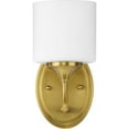 thumbnail image 6 of Lynzie Collection One-Light Brushed Gold Etched Opal Glass Modern Bath Vanity Light, 6 of 12
