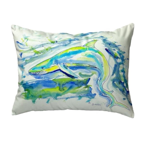 Betsy Drake KS357 11 x 14 in. Green Shark Small No-Cord Pillow