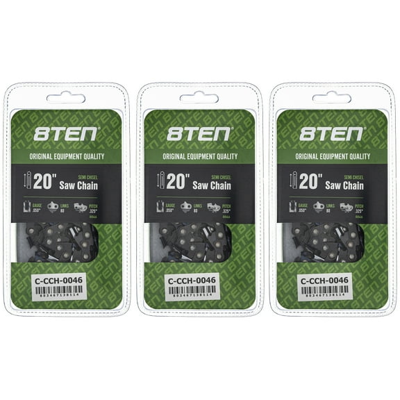 Semi Chisel Chainsaw Chain 20 inch .050 .325 80DL for Husqvarna Craftsman 3 Pack 810-CCC2268H