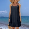thumbnail image 2 of Women Beach Dress Solid Color Sleeveless Backless Camisole Beach Mini, 2 of 6