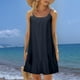 thumbnail image 2 of Mini vestido camisola sin mangas y sin espalda para mujer, para la playa, de poliéster, con volantes en el dobladillo, para cubrir el bikini, para llevar en vacaciones y en fiestas en la piscina., 2 of 8