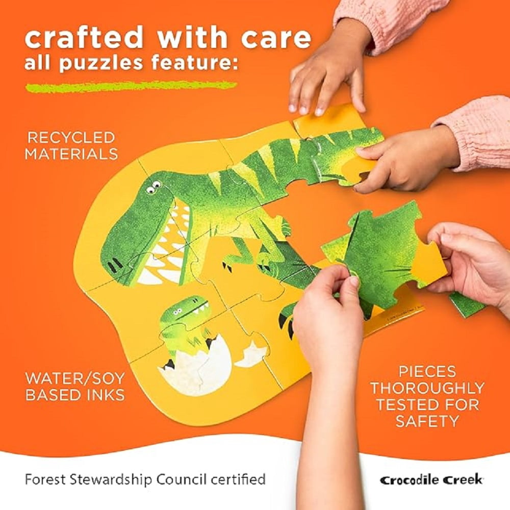 Crocodile Creek 48-Piece Jigsaw Floor Puzzle - Fun Floor Puzzles for Kids Ages 4-8 - Heavy-Duty Shaped Box for Storage - Dinosaur Museum - 18 x 24 inches Finished