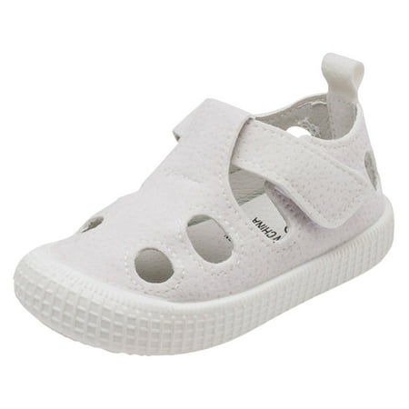 

Akiihool Casual Sandals for Girls Closed Toe Casual Pump Sandals for Kids Size 24 White