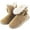Beige, variant on TeqHome Female Snow Boots with Bowknot Anti-slip Rubber Base Winter Shoes Mid-Calf Women Snow Shoes(Brown,10)