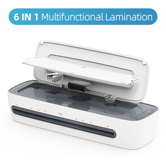 Ensemble de Machine de Lamination de Bureau Machine Taille A3 Multifonctionnelle Lamination Chaude et Froide Système à 2 Rouleaux Largeur 12,5 Pouces avec Coupe-Papier Taille-Bordures Aronde Perforatrice Reliure