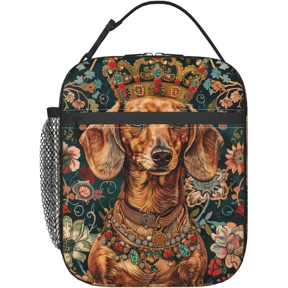 Reusable Insulated Lunch Bag with Dachshund Design - Cute Weiner Dog Tote - Ideal for Adults' Picnic, Work, Travel, Beach, and HikingUnisex Father's Day Mother's Day Thanksgiving Christmas