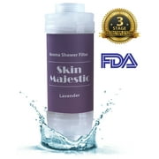 Skin Majestic Aroma Shower Filter – Micro Fiber Polypropylene Filter for Fine Sediment, Rust – Eliminates Chlorine Includes Vitamin C, Milk Powder, Propolis, Healthier Skin and Hair (Lavender)