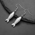 thumbnail image 4 of Gold Sliver Fish Dangle Drop Earrings for Women Stainless Steel Ocean Animal Fish Hook Earrings Statement Summer Beach Earring Vacation Jewelry, 4 of 7