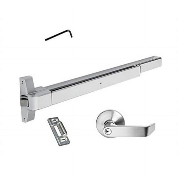 Dynasty Hardware Push Bar Panic Exit Device Aluminum with Exterior Lever