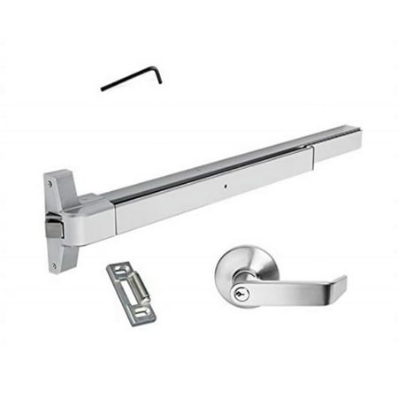 Dynasty Hardware Push Bar Panic Exit Device Aluminum with Exterior Lever