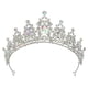 thumbnail image 1 of Tiara de Corona de Diamantes de Imitación Unique Bargains Tono Plateado, 1 of 7