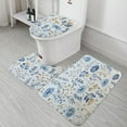 thumbnail image 5 of Floral Colorful Flower 3 Piece Bath Rugs Mat Set, Flannel Mats, Machine Washable Carpets Mat for Bathroom Kitchen, Tub Toilet Contour Mat Lid Cover, 5 of 7