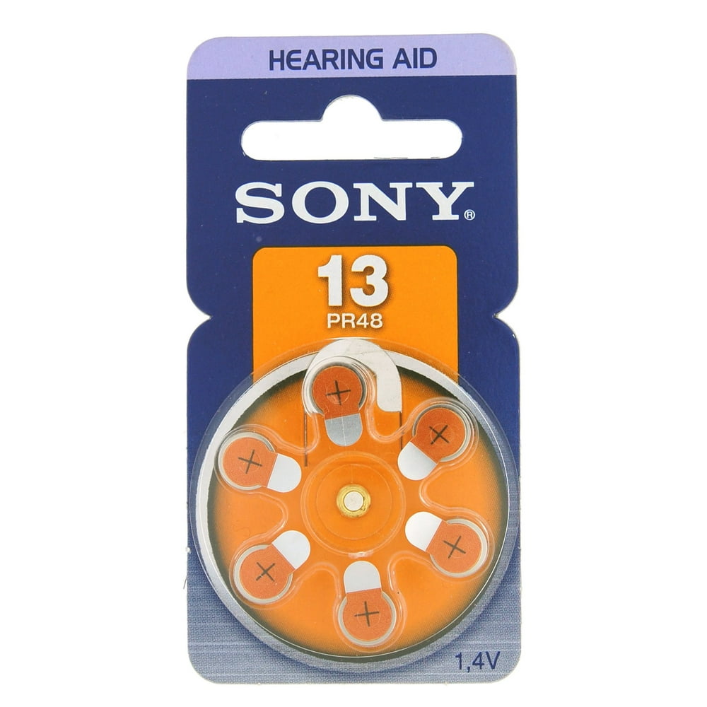Sony ZincAir 13(PR48) Extra Advanced Hearing Aid Batteries 1.4V Dial