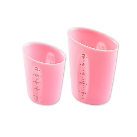 

ADVEN 2PCS Silicone Measuring Cup 250ml 500ml Non-Stick Mixing Cup with Scale Measuring Tool for Kitchen Gadgets