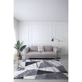 thumbnail image 3 of MDA Rug Imports Retro Shag Collection Geometric Abstract Area Rug Beige/Grey 2'3'' X 8' 8' Runner White, Beige, Grey Rectangle, 3 of 5