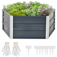 thumbnail image 2 of Outsunny 39.25'' x 15.75'' Galvanized Raised Garden Bed, Pentagon, Gray, 2 of 9