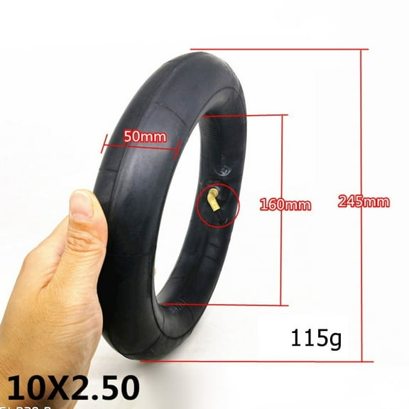 Rooha 10 Inch Electric Scooter Inner Tube 10X2.50/2.75 Rubber Thickened 45° Air Nozzle Tire Scooters Tyres Replace Accessories