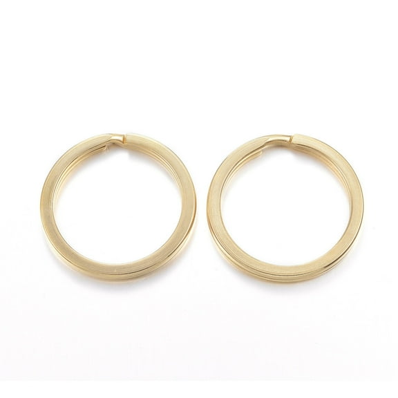 100pcs Ion Plating(IP) 304 Stainless Steel Split Key Rings Keychain Clasp Findings Golden 28x2.8mm Inner Diameter: 23mm