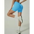 thumbnail image 5 of Chiclily Womens Workout Impact Shorts Scrunch Butt Lifting Gym Seamless Booty Biker Shorts, Light Blue L, 5 of 6