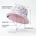 thumbnail image 6 of BOBOGOJP Baby Sun Hat Kids Summer Sun Protection Toddler Bucket Hat Wide Brim Adjustable Beach Hats for Boys Girls Age 0-6 Years, 6 of 6