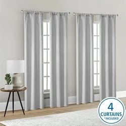 Mainstays 4 of a Kind Blackout Window Curtains Panels, Set of 4, White, 28" W x 84" L