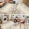 thumbnail image 5 of Area Rug for Living Room, Brown Ombre Coastal Non-Slip Indoor Large Carpet for Bedroom/Dining Room, Sea Nautical Summer Beach Starfish Coral Washable Rectangle Floor Runner Rugs - 4 x 6 Ft, 5 of 8