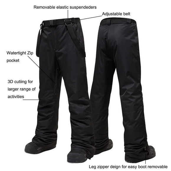 Pantalons de Ski à Bretelles Imperméables Isolés pour Hommes