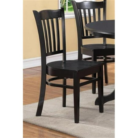 East West Furniture GRC-BLK-W Gronton Dining Chair with Wood Seat in Black Finish Pack of