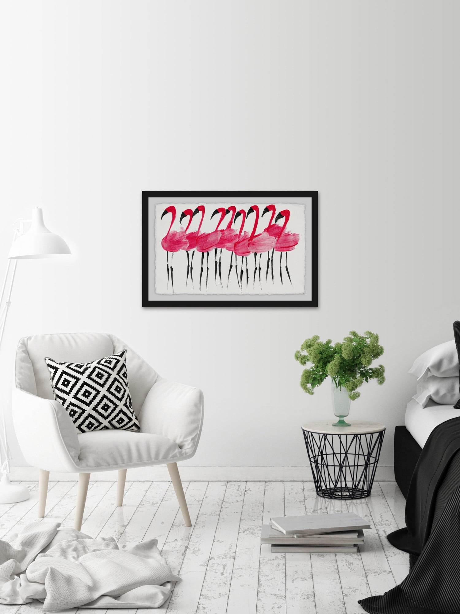 Fuschia Flamingo Framed Painting Print