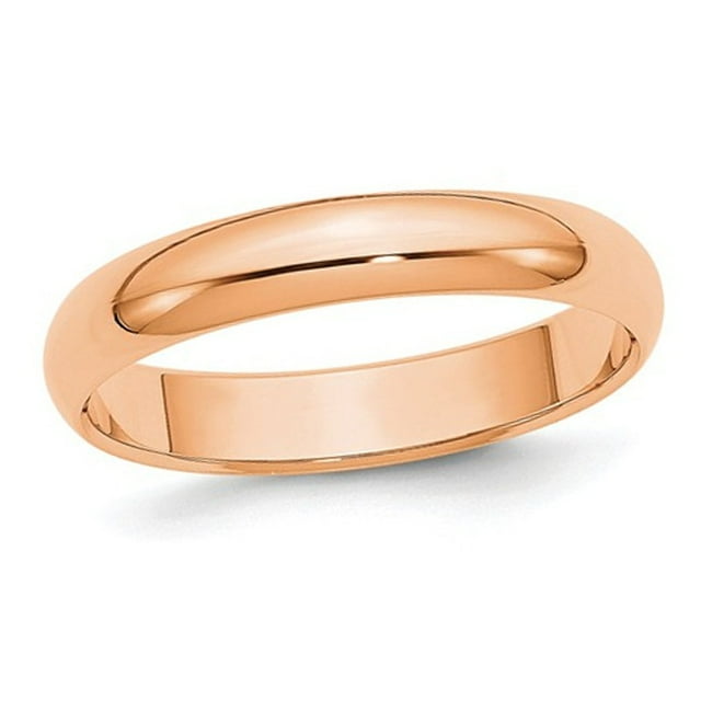 Ladies 14K Rose Pink Gold 4mm Polished Wedding Band Ring