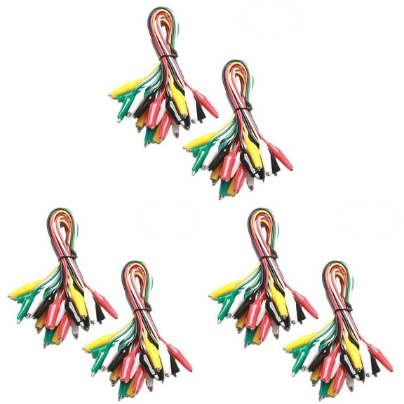 Raindrops 60 Pcs Test Lead Set Alligator Clips Double-ended Alligator Clips Jumper Wire Mini Test Clips DIY Test Cable Test Folder Test 50cm (Red Black White Yellow Green)