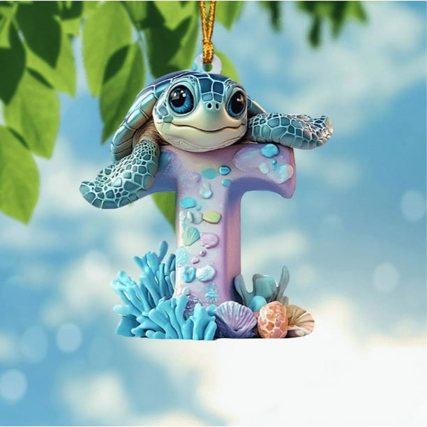 Lindo adorno con forma de letra de tortuga
