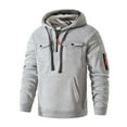 thumbnail image 4 of MHFRRA Sudadera con Capucha y Bolsillo para Hombre, Estilo Informal, con Forro, Cómoda y Ligera, para Actividades Al Aire Libre Gris claro, 4 of 8