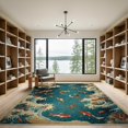 thumbnail image 2 of ODIKA Octopus Vintage Koi Pirate Map Tentacle Chart Ocean Cartoon Bathroom Foldable Easy Care for Master Suite, California King, Under Bed, 2 of 7