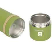 Swiss Tech 20 oz Insulated Water Bottle, Stainless Steel, 360 Sip Lid with Hidden Storage, Soft Touch Green