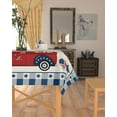 thumbnail image 3 of 4th of July Tablecloth US Flag Table Cloth for Rectangle Tables 60x102 inch Truck Stars Buffalo Check Patriotic Table Covers Waterproof Table Cloth for Holiday Party, Memorial, Independence Day, 3 of 5