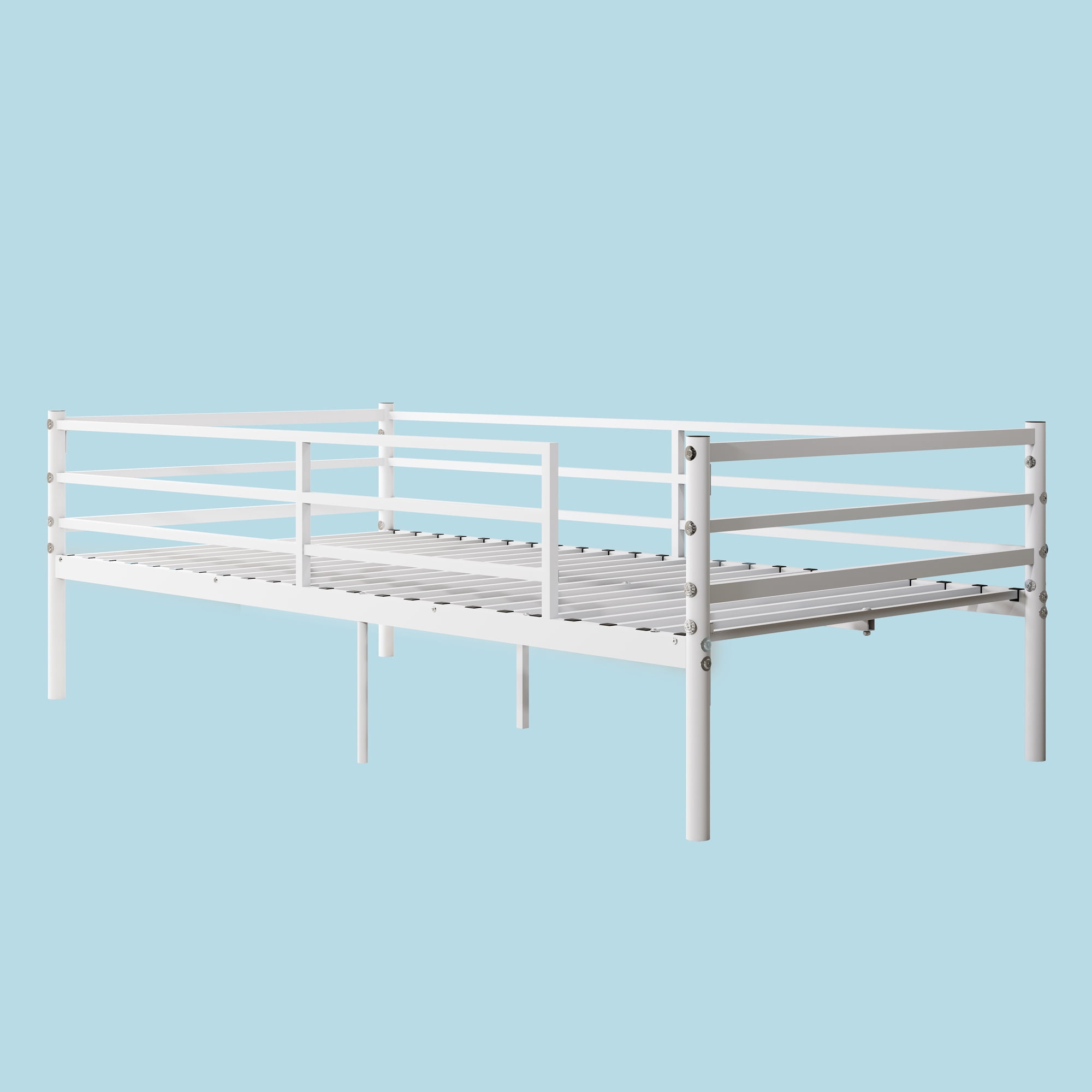 Leumius Twin Metal Bed Frame,Heavy Duty Metal Platform,No Box Spring Needed,Easy Assembly,White