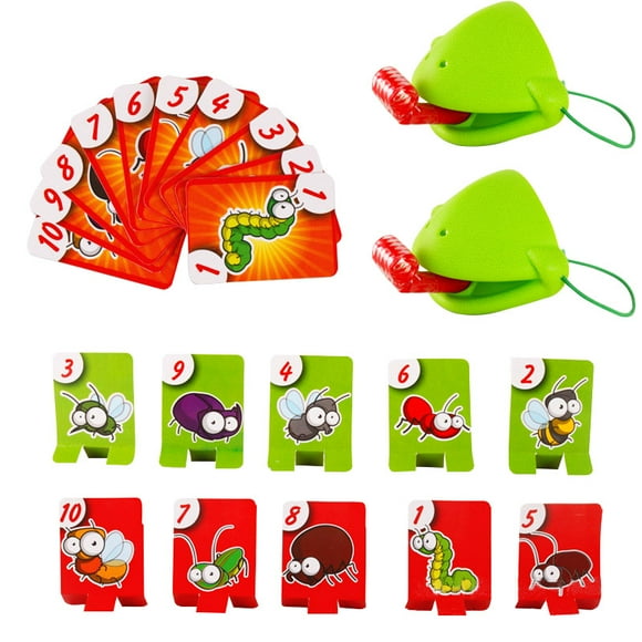 Funny Desktop Game Toys Chameleon Lizard Mask Wagging Tongue Lick Cards Board Game for Children Family Party Toys