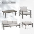 thumbnail image 7 of 6 Piece Aluminum Patio Furniture Set, Outdoor Armchair with 3-Seat Sofa, All-Weather Outdoor Sectional Sofa with 2 Ottomans and Coffee Table, 7 of 7